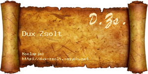Dux Zsolt névjegykártya
